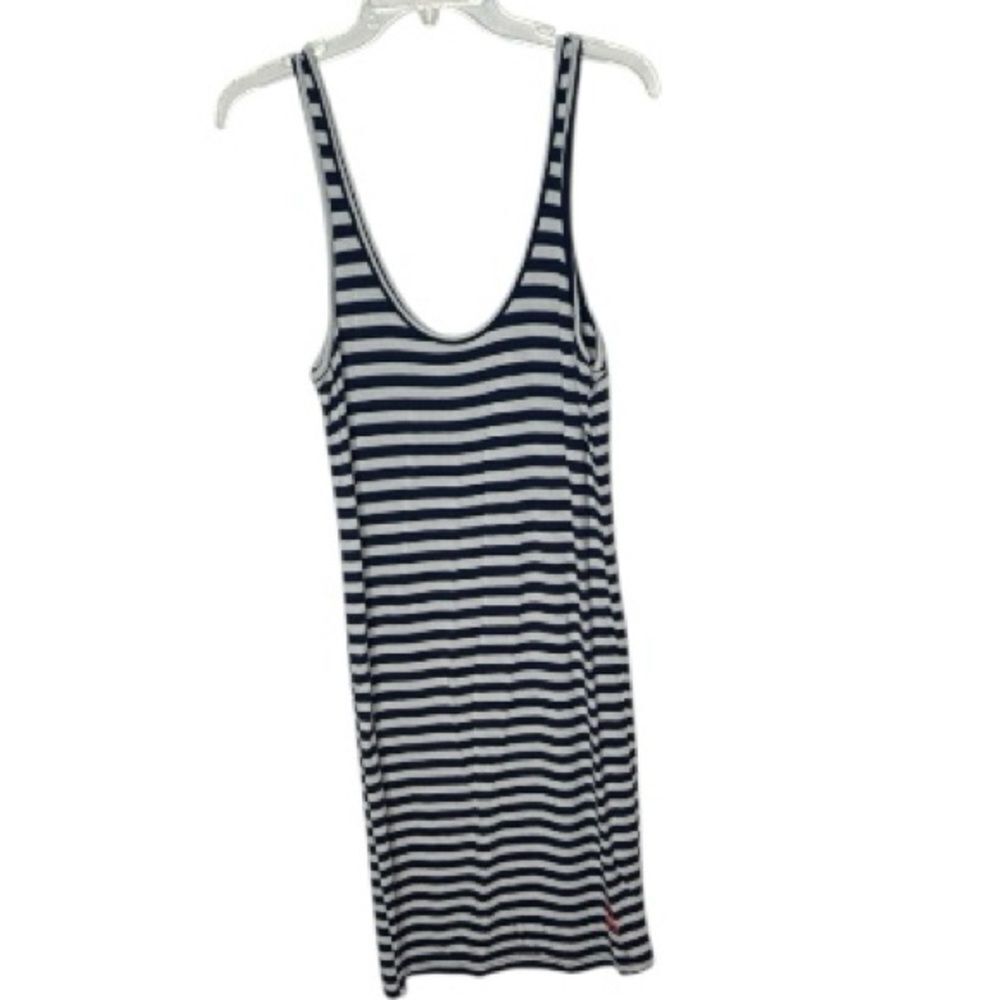 Psycho Bunny Navy and Gray Striped Midi Dress.‎ Size Large.